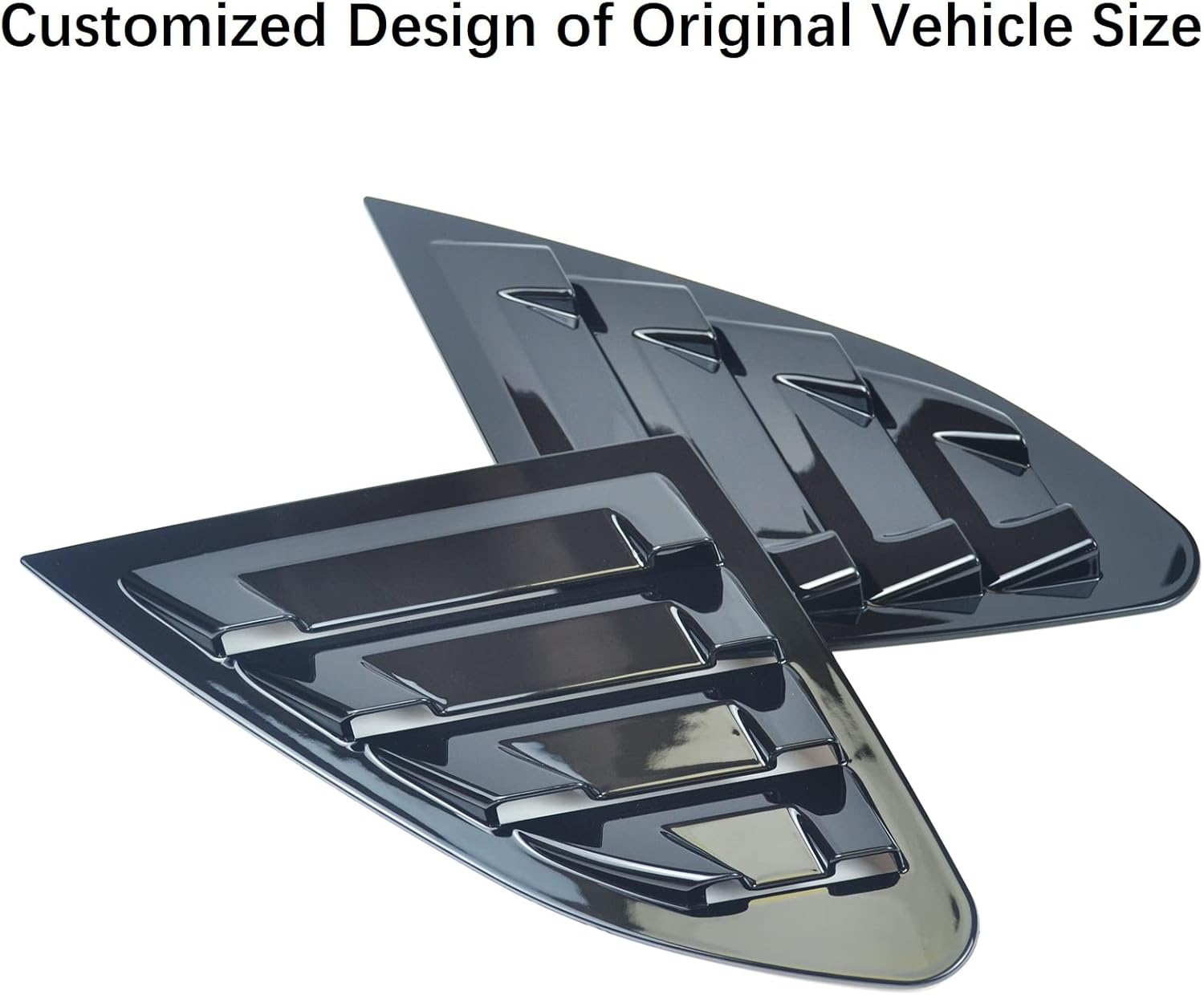 for Chevy Malibu 2016-2025 Rear Side Window Louvers, Racing Style Louvers Air Vent Scoop Shades Cover Blinds 1Pair - Glossy Black