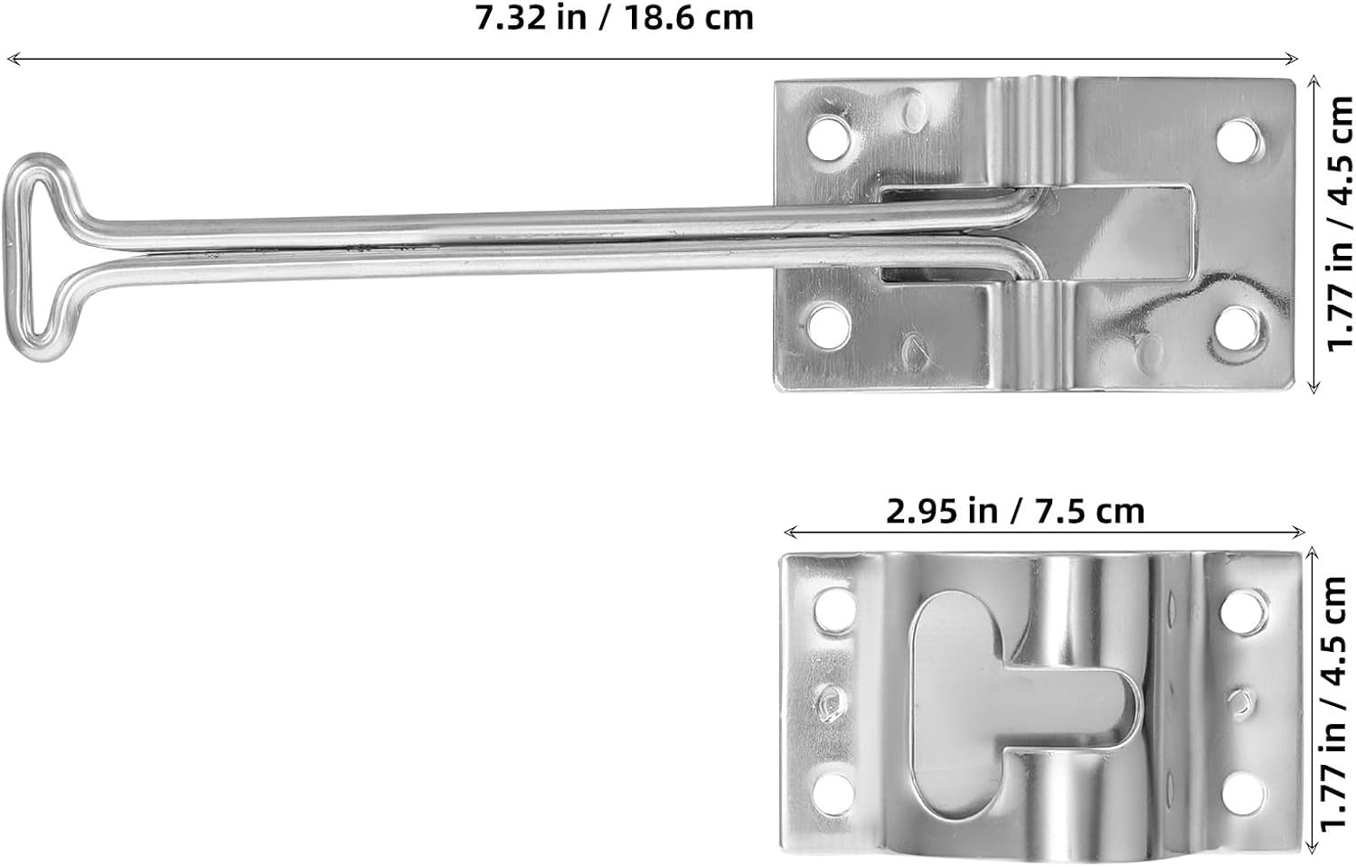 1 Set Rv Door Holder - Heavy Duty Metal Trailer Door Hasp with Screws - Iron Rv Latch Holders Lock Catch for Camper Motorhome Tailgate Enclosed Trailers