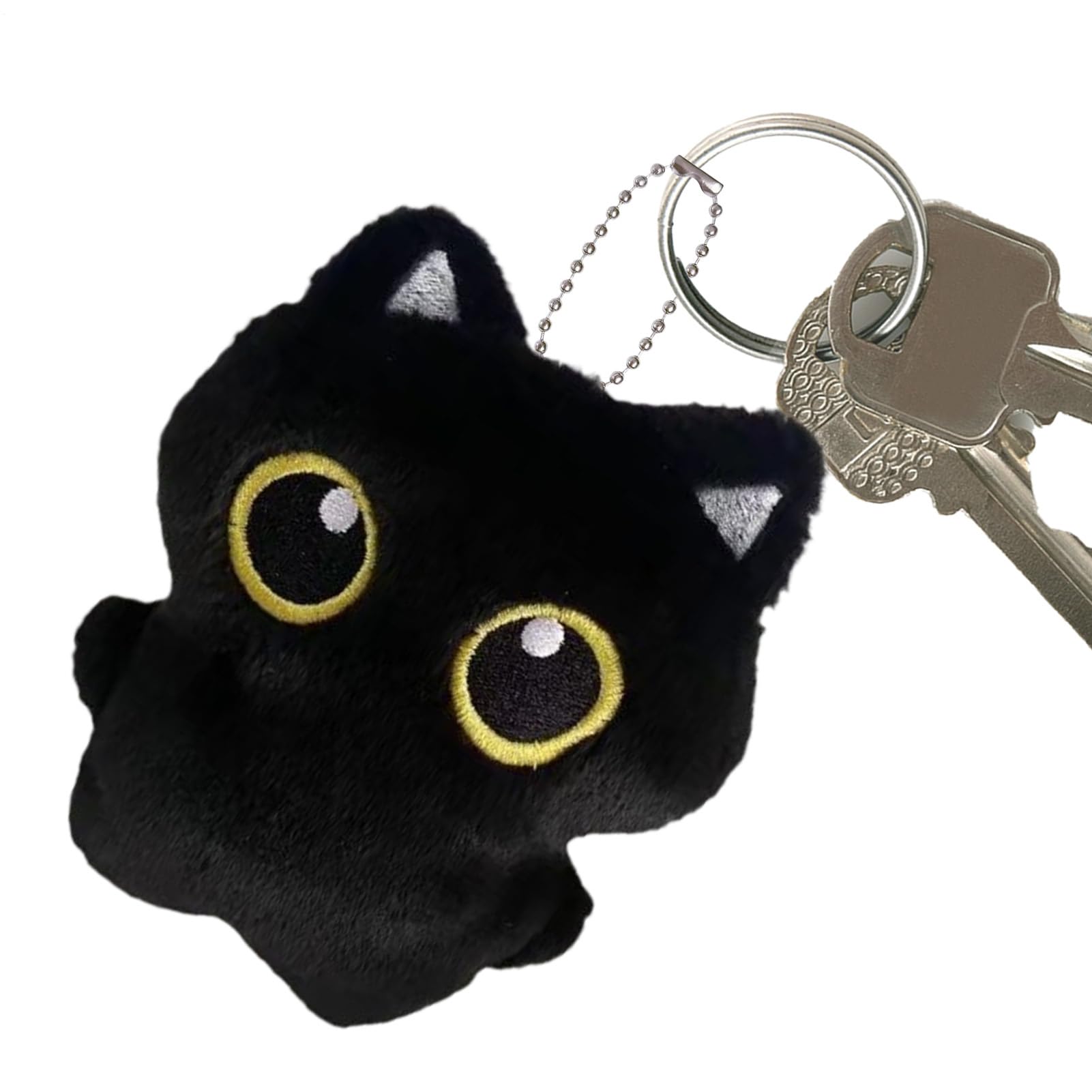 Stuffed Cat Plush - Kitten Stuffed Toys Black Plush Doll | Small Bag Charm Cute Decor Keychain Accessories | Soft Doll For Boys Girls Backpack, Room Decor, Kawaii Animal Pendant, Birthday Gift Mini
