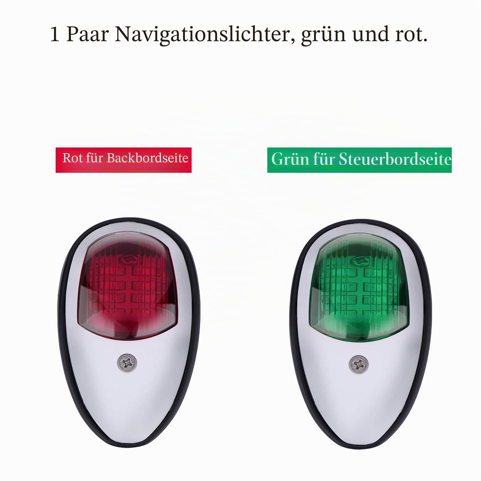 OurLeeme Bootsnavigationslichter, 2 Stück 12 V Grün und Rot Marine Boot Yacht LED Licht Signalleuchte Port Seitenbogen Licht für Boot Yacht Skeeter