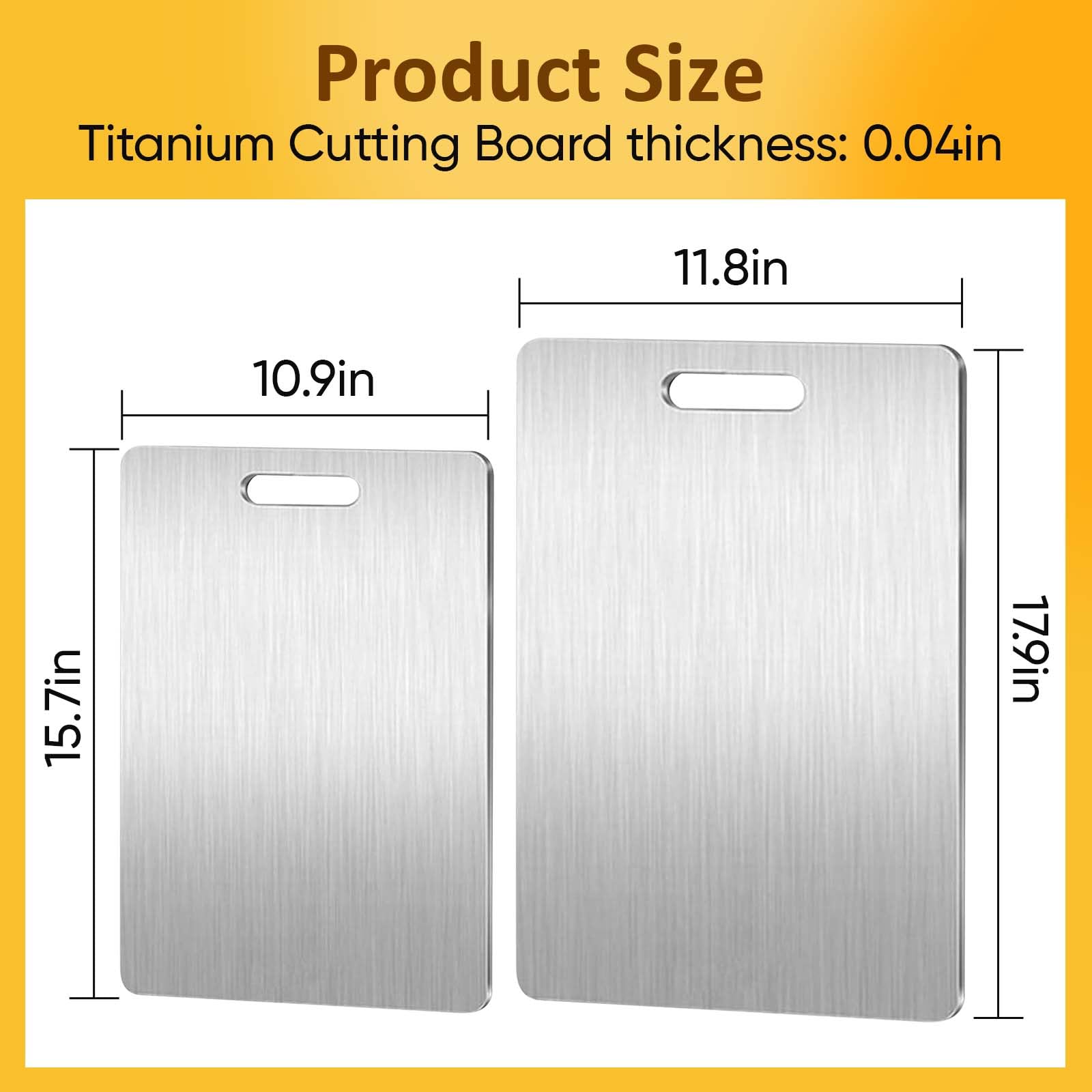 Taglieri in titanio per cucina, in acciaio inox atossico, tagliere double-face per uso alimentare, facile da pulire, piano di lavoro antiscivolo, perfetto per varie attività di cottura