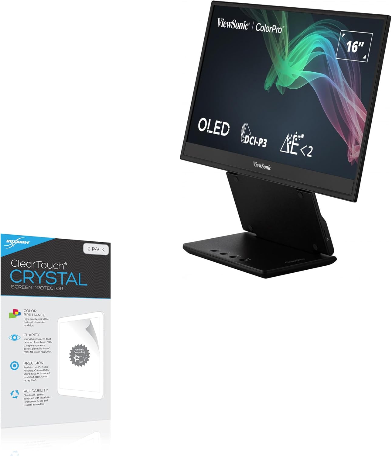 BoxWave Screen Protector Compatible with Viewsonic VP16-OLED - ClearTouch Crystal (2-Pack), HD Film Skin - Shields from Scratches