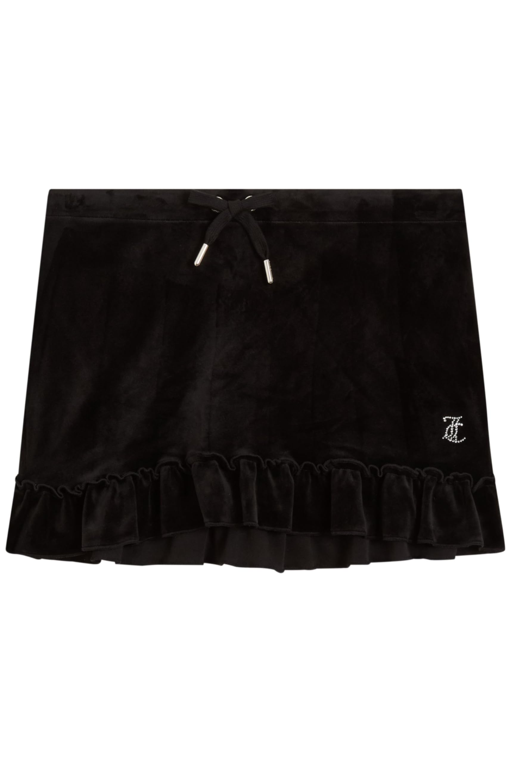 Juicy Couture UK Mini Velvet Skirt with Ruffles Black
