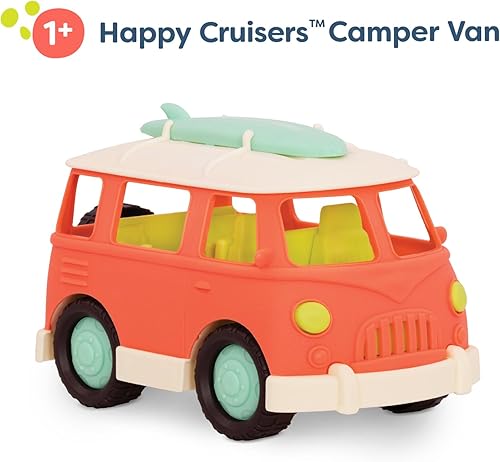 Miniatura 5 de B. toys Camper de juguete - Furgoneta retro - Camper con partes móviles - Coches de juguete para niños pequeños, niños - 12+ meses - Happy Cruisers