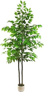 Artificial Ficus Tree 6ft, Fake Tree for Home Office Decor, Realistic Si...
