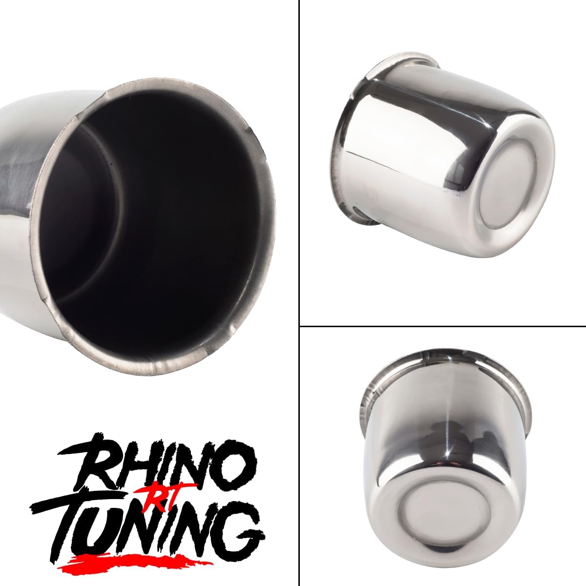 Rtrhinotuning Stainless Steel Push Through Center Caps 3.31" for Trailer Truck Rv Wheel Rims Chrome Trailer Hub Cap 3.03" Hight 4 PCS Wheel Center Caps