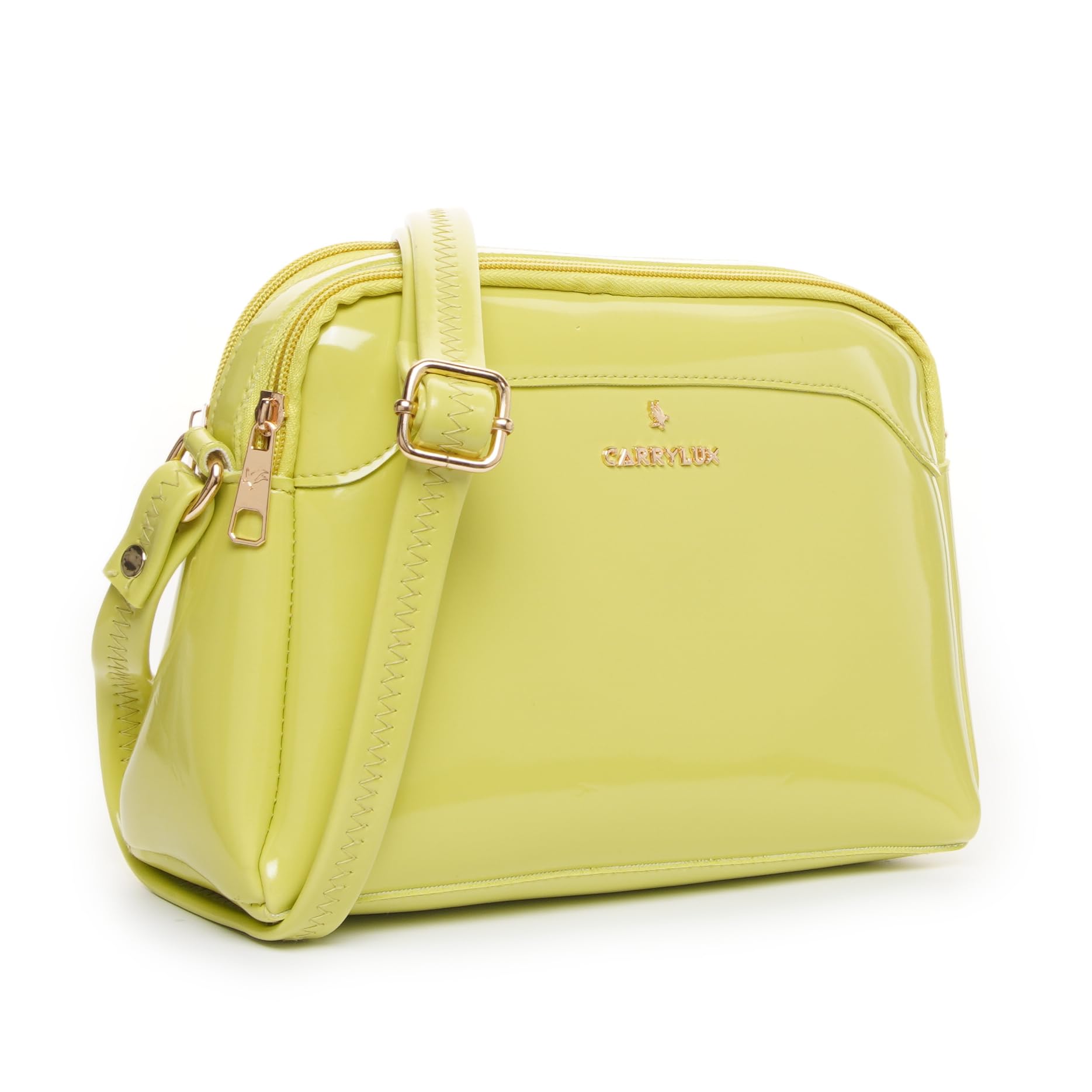 Patent Dual Compartment Crossbody Sling Bag for Women-image-10