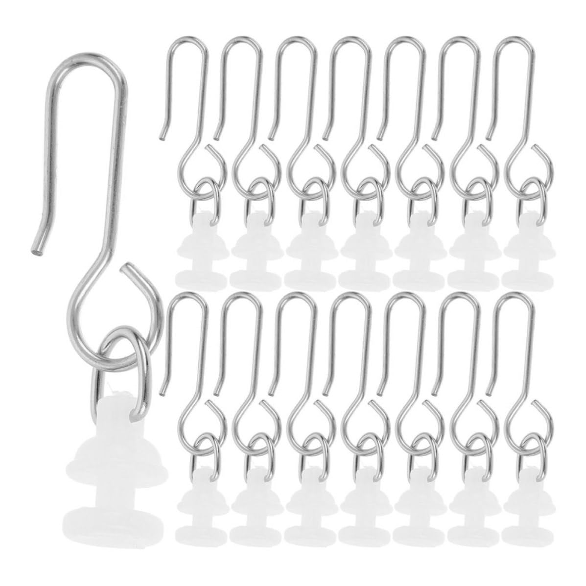 Ganchos para cortinas TOYANDONA de diseño elegante en plástico y metal, 200 piezas