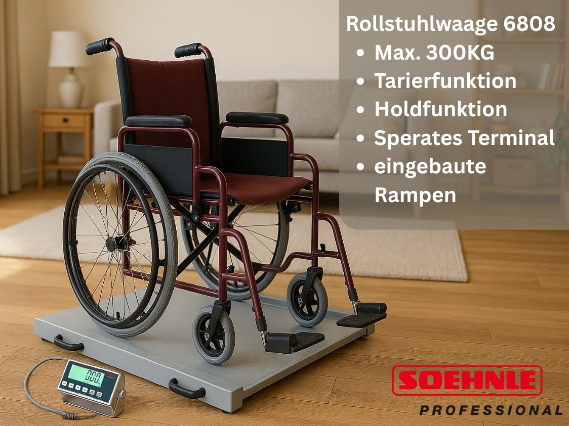 SOEHNLE PROFESSIONAL Bilancia per sedia a rotelle 6808 Max. 300kg - 100g