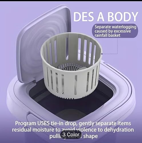 Miniatura 4 de Lavadora portátil de 8 litros para cargas pequeñas, diseño plegable, secado suave, perfecta para ropa interior, calcetines, ropa de bebé y artículos