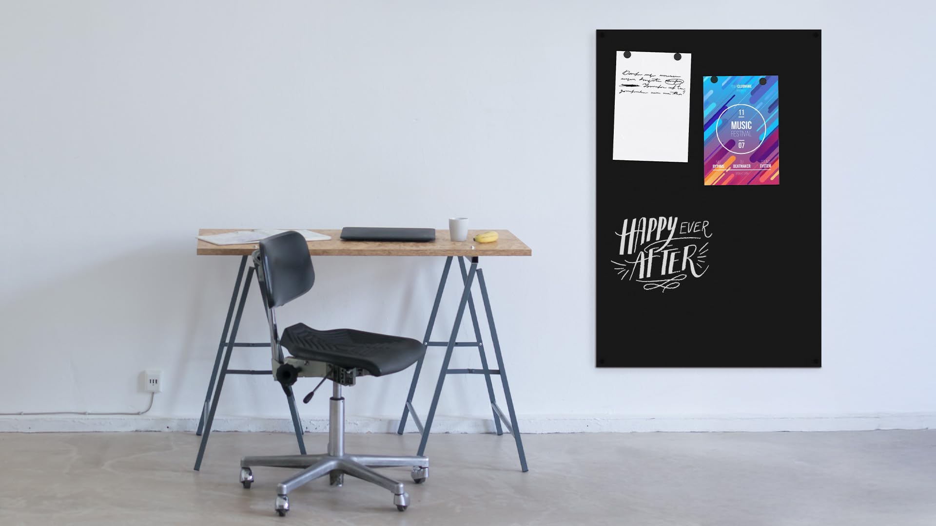 ALLboards Rahmenloses SLIMboard - Kreideoberfläche - 90x60 cm + GRATIS