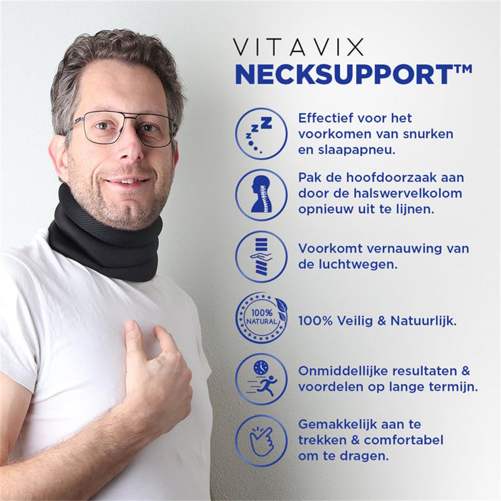 MEIION Vitavix NeckSupport Nooit - Supporto per collo russare per il collo, morbido supporto per il collo per il sonno, supporto per il collo