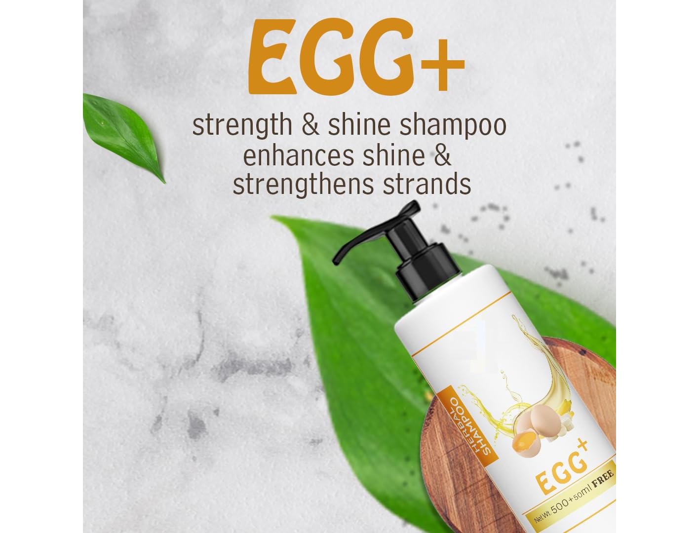SH Egg Shampoo For Hair Growth | Egg & Banana Shampoo For Hair Loss | | Anti-Dandruff | Anti-Hair Fall | Ideal for Shiny, Healthy Hair | Organic And Natural - 550ml(18.6 Oz)