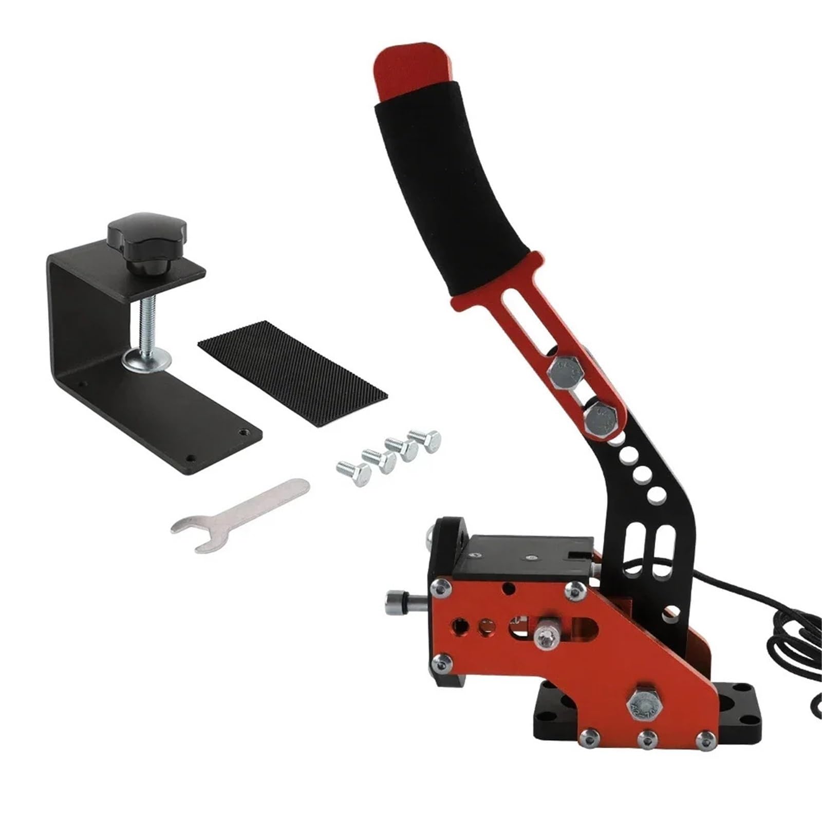 SIM Freno A Mano USB A 16 Bit Per Giochi Di Corse Per PC G25/27/29 T500 FANATECOSW DIRT RALLY Sistema Freno A Mano Rosso Nero Blu(Red-A)