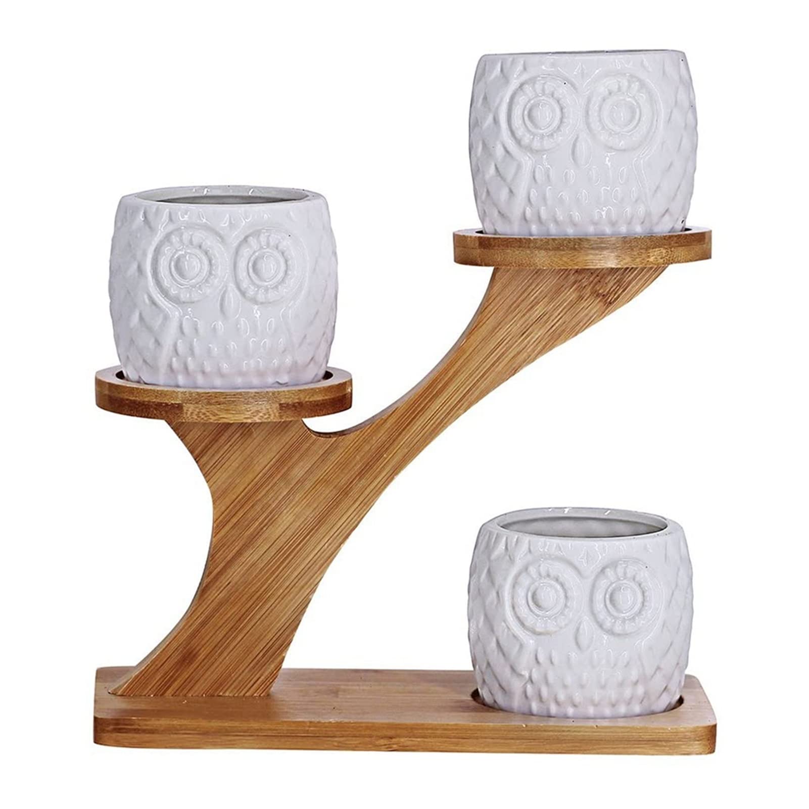 Doniczki 3 sztuki doniczek z 3-warstwowym uchwytem na naczynia, biała, dekoracyjna ceramiczna doniczka na kwiaty do przedszkola