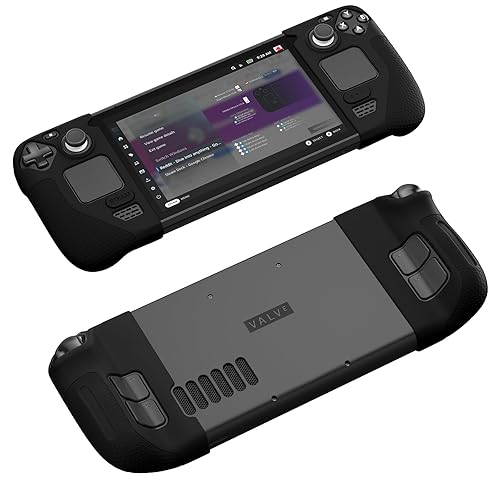 JSAUX Silicone Grip Protection Case for Steam Deck - GripSkin & GripArmor Set (Left & Right) - GP0016 Black