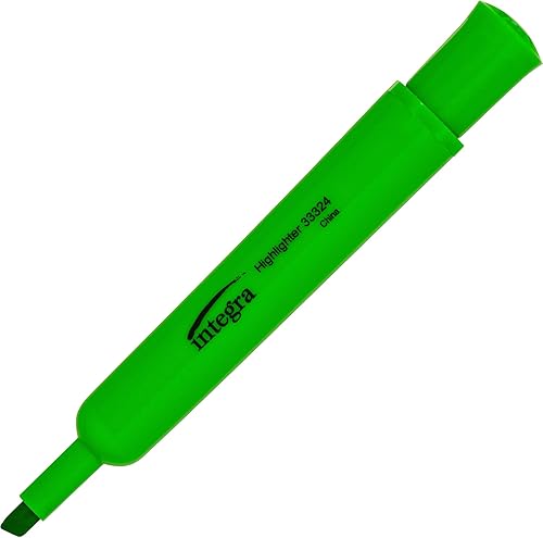 Miniatura 3 de Integra Resaltador de escritorio, punta de cincel, verde fluorescente (ITA33324)