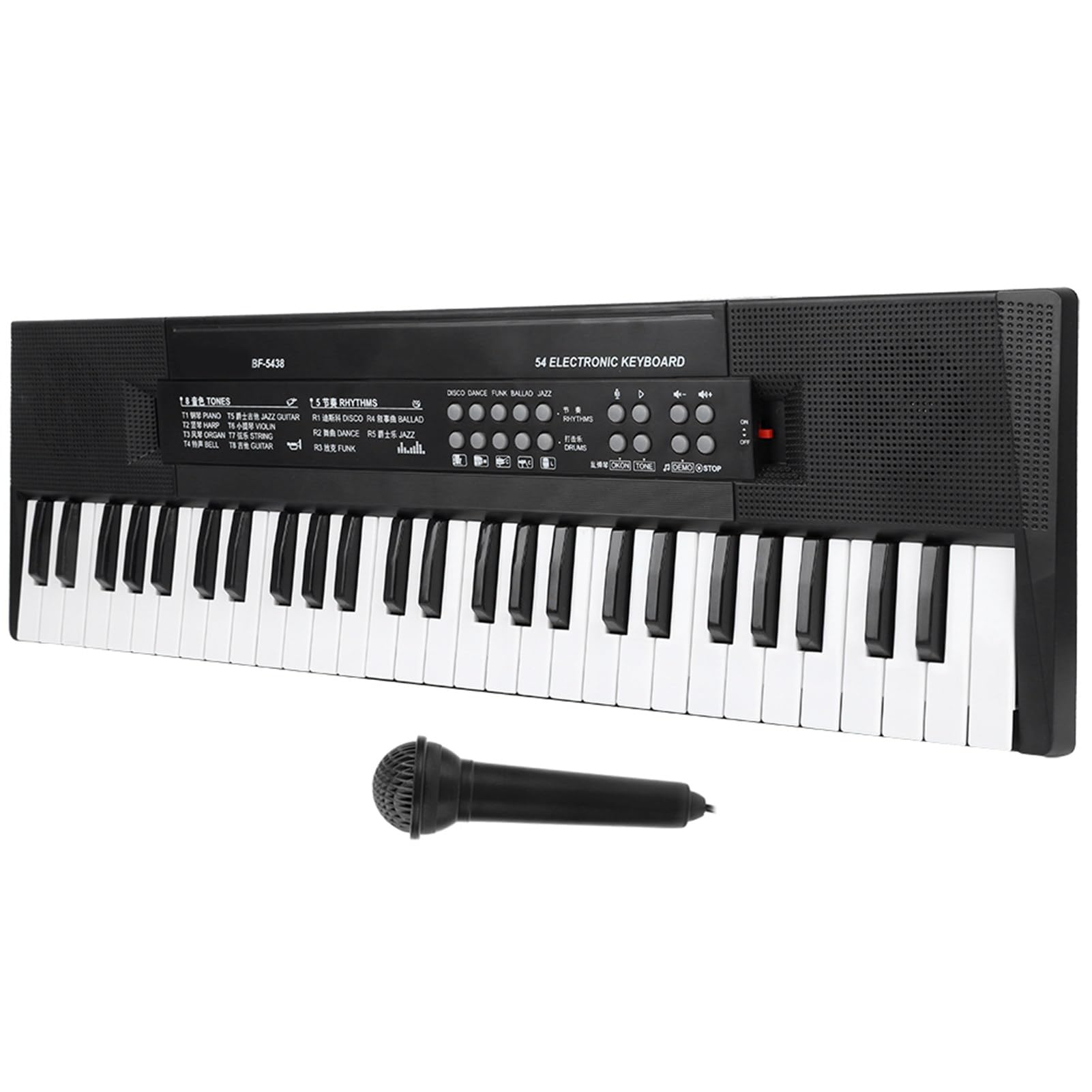 KIMISS Organo Elettronico a 54 Tasti con Telefono, Funzione di Registrazione e Volume Regolabile-Mini Tastiera per Pianoforte Per-strumento Musicale Portatile per Uso Interno e Esterno