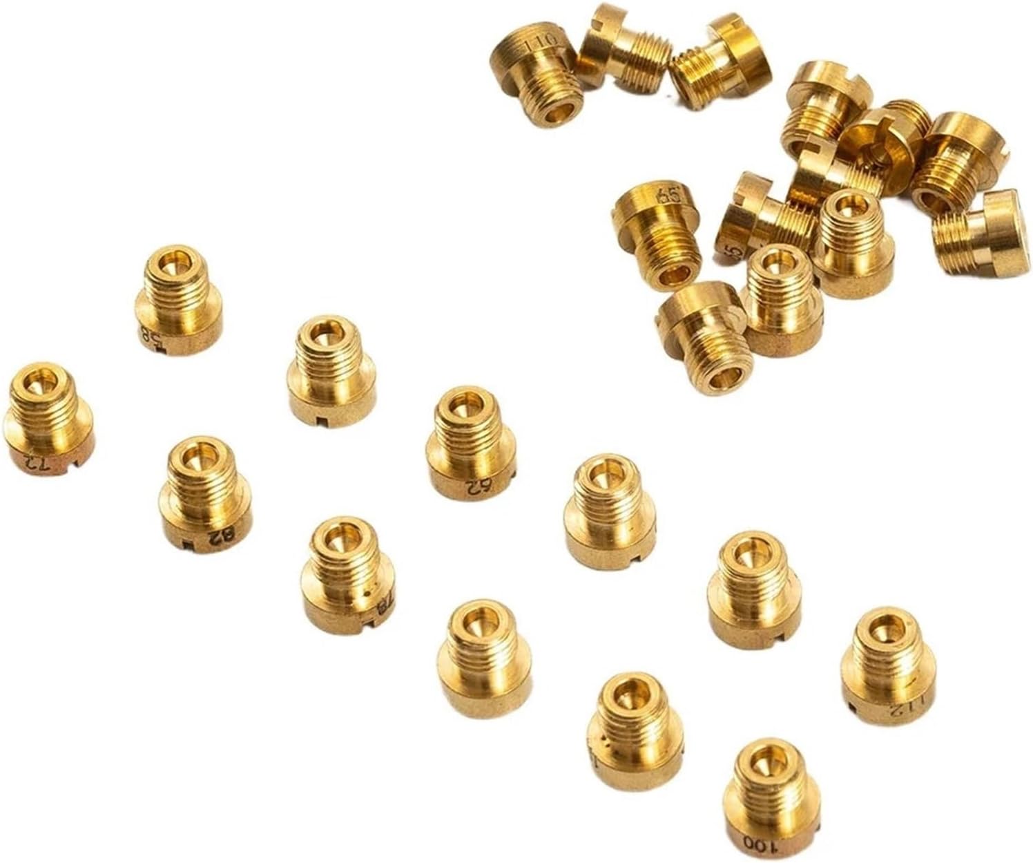 25Pcs Main Jet 55-115 M6 for Dellorto for Mikuni Carburetors 6mm Main Jets Set Carburetor Injector Nozzle Replacement