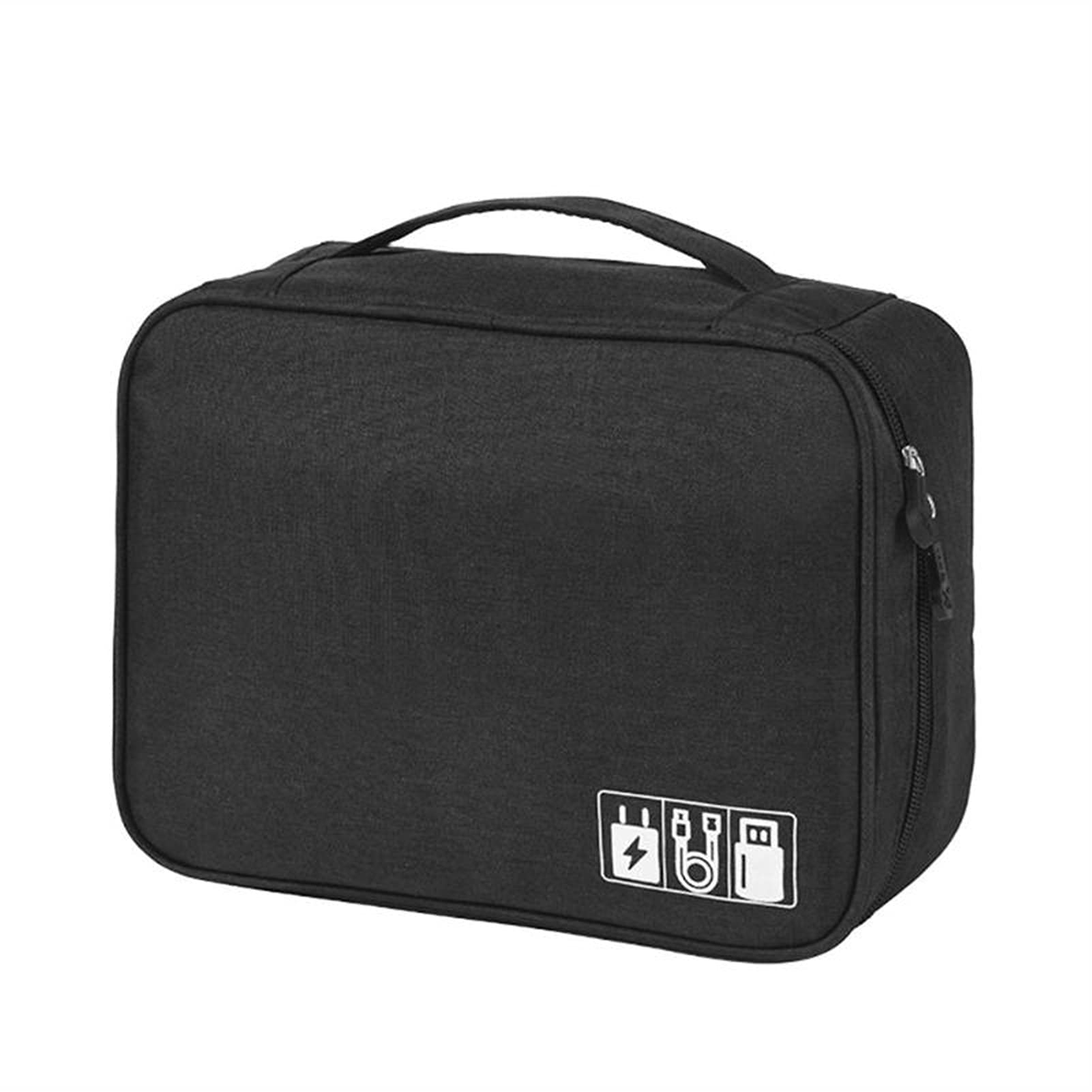 Produits de beauté et écouteurs bien rangés dans ce sac compact à zip