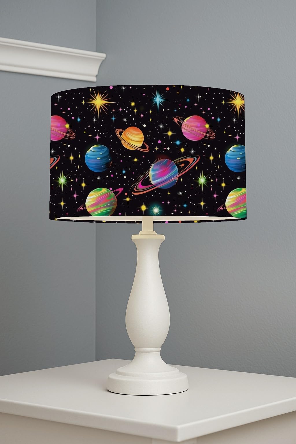 Cosmic Color Symphony lightshade – 30 x 21cm Table Drum Shade | 8DB895