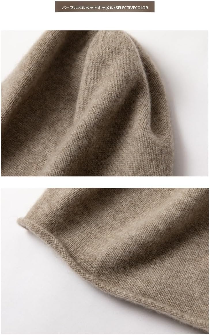 [Figoday] カシミア ニット帽 ユニセックス 秋冬 耳あて付き 巻きぼう 被せ帽 ストレッチ 大きなサイズ対応 ウール風 極