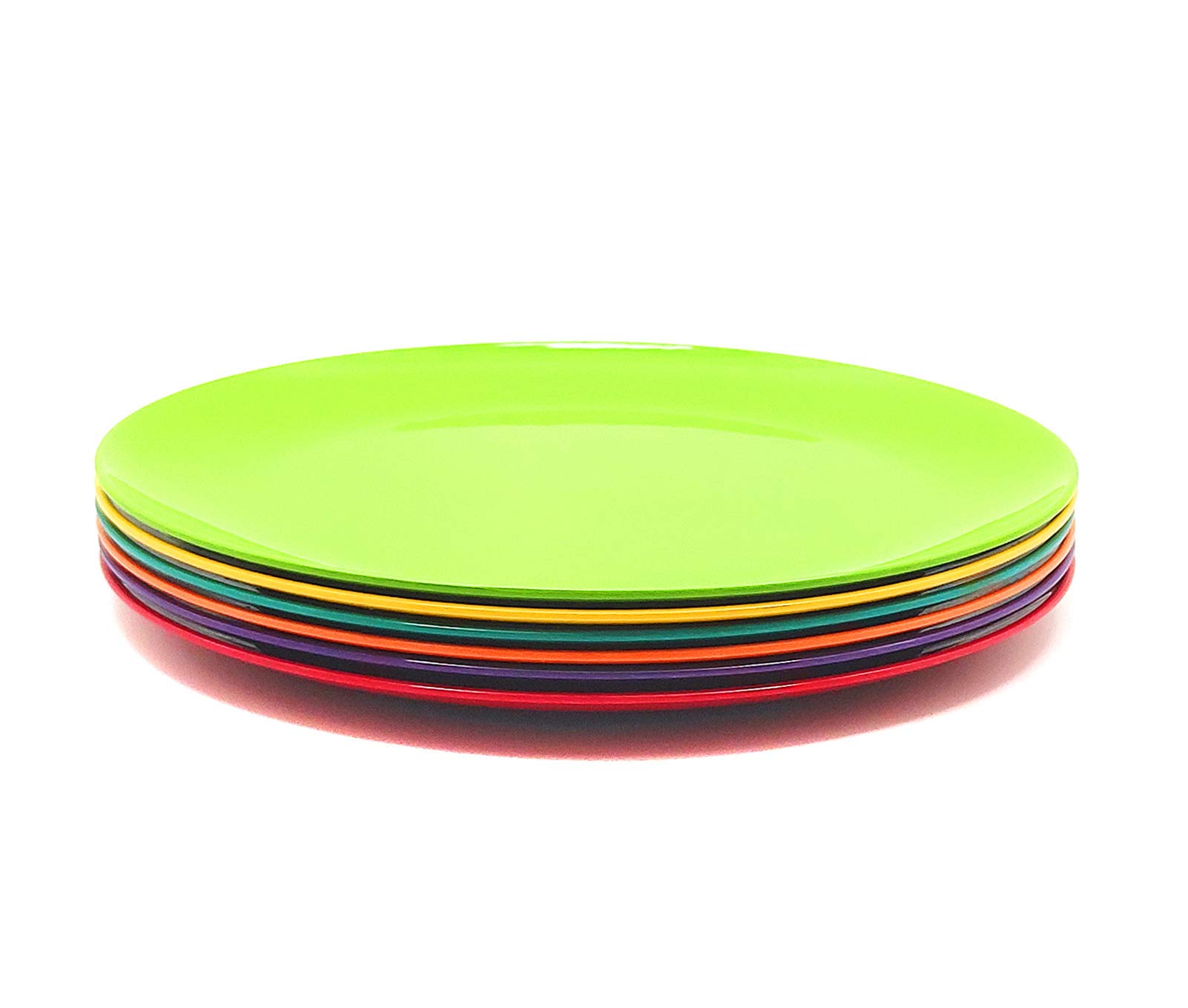 KOXIN-KARLU Piatti in melamina, 26,7 cm, set da 6 in 6 colori assortiti, 100% melammina, lavabili in lavastoviglie, senza BPA