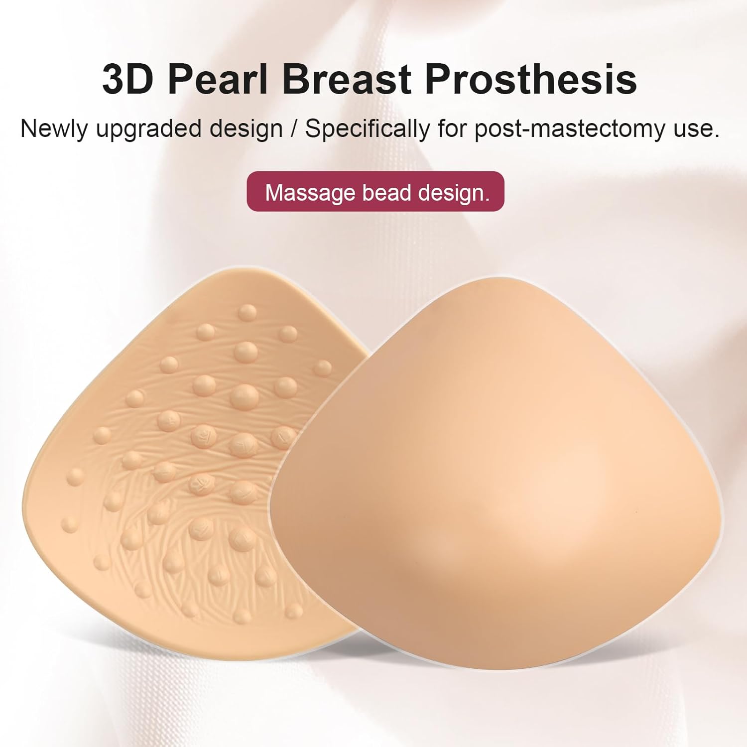 Breast Prosthesis for Mastectomy Women, Massage Post Surgical Breast Forms Triangle Swim Concave Bra Inserts(1 Piece) - Image 5