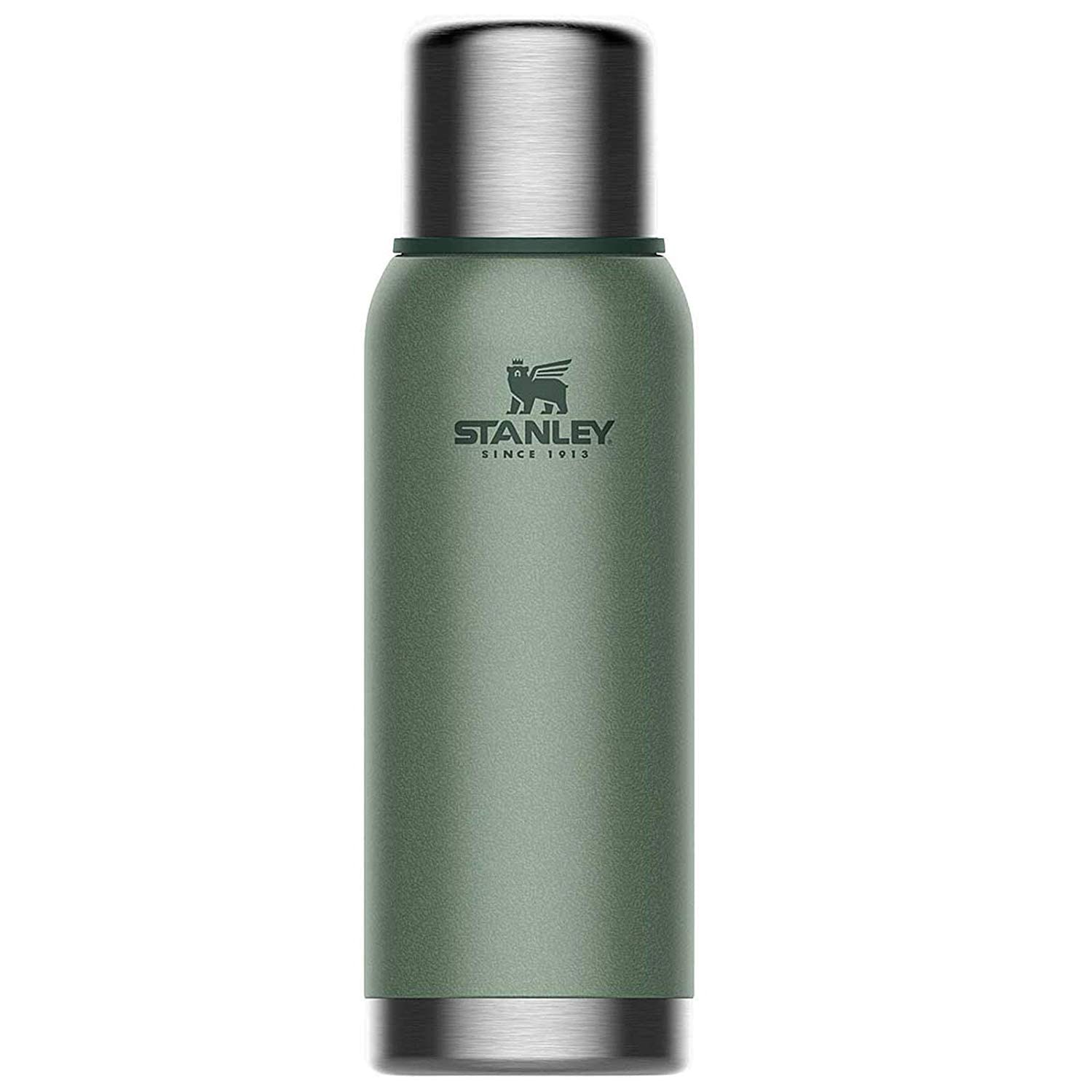 Stanley 1913 Adventure Thermos 1L - Hammertone Green | Maintient la Température 24h (Chaud/Froid) - Bouteille Isotherme - Sans BPA - Termosse Cafe Chaud - Gourde Inox