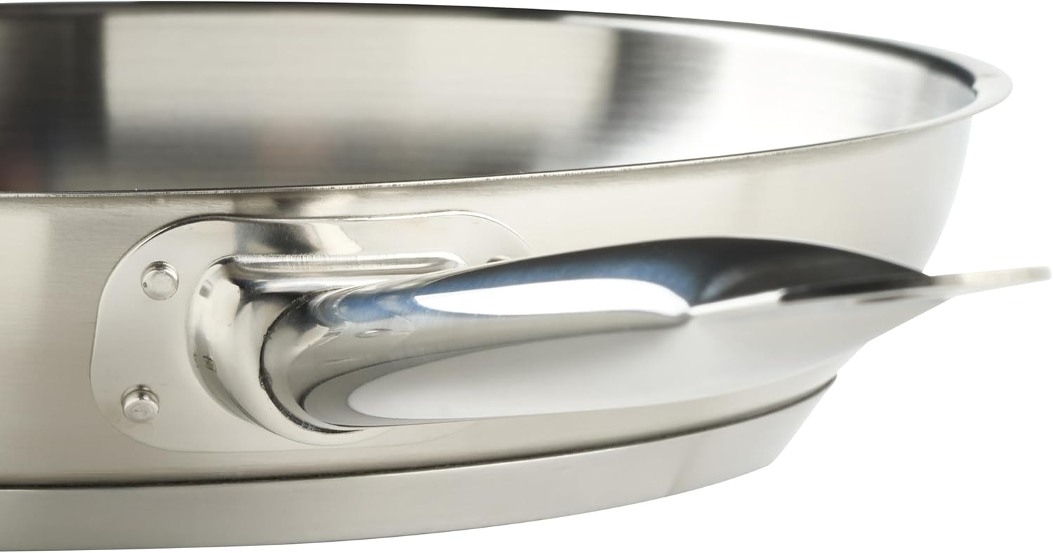 Winco Commercial-Grade Stainless Steel Fry Pan, Natural Finish, 11"