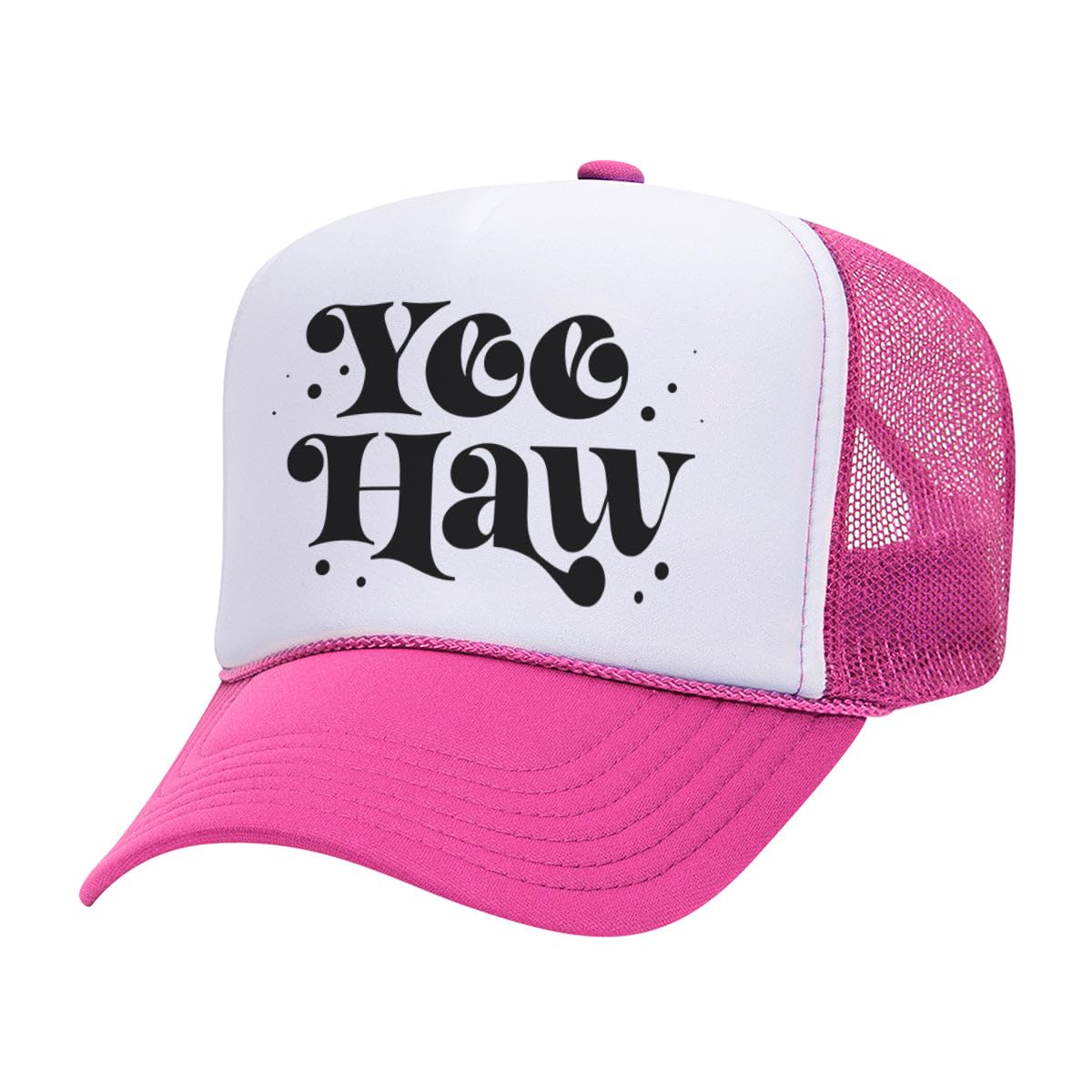 TeesAndTankYou Yee Haw Foam Trucker Cap Adjustable Mesh Back Hat