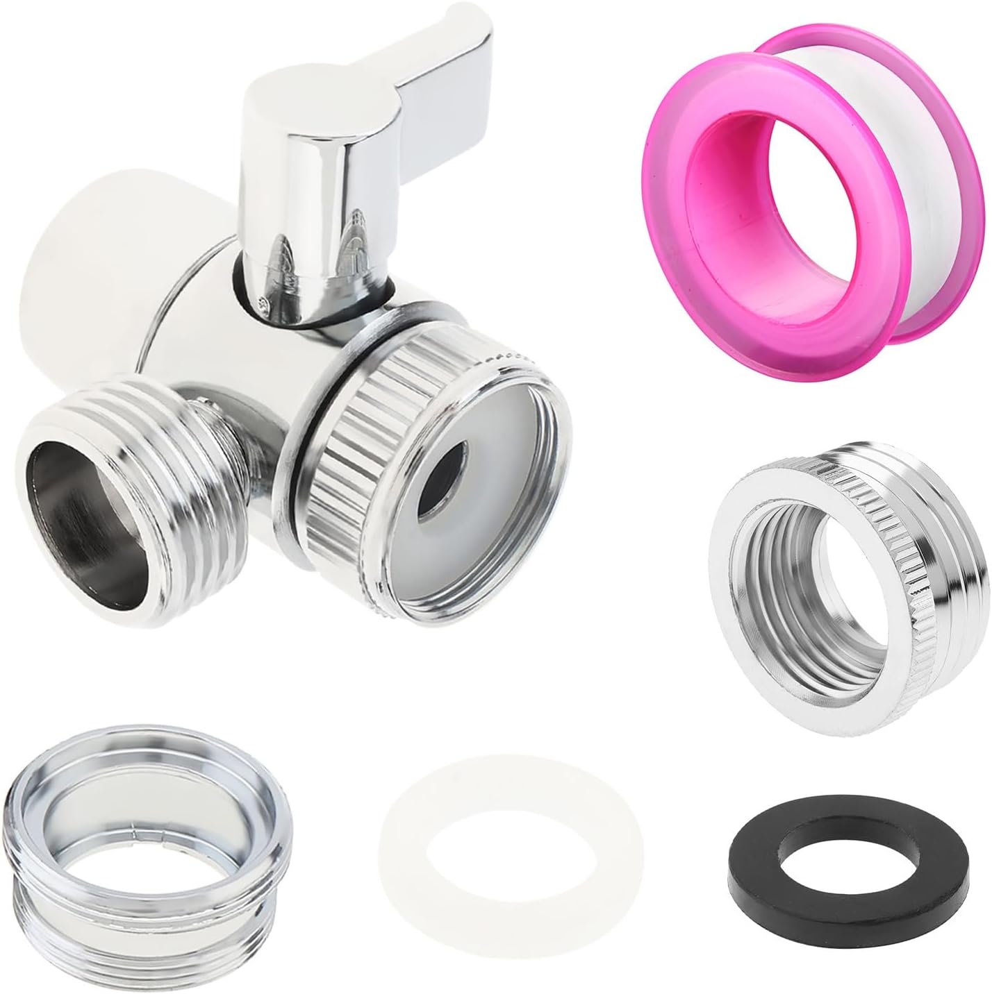 Sink Faucet Diverter Valve, PNXKTXO Sink Valve Diverter Faucet Splitter for G1/2" Shower Hose, Kitchen, Bathroom Replacement Part Adapter M22 X M24
