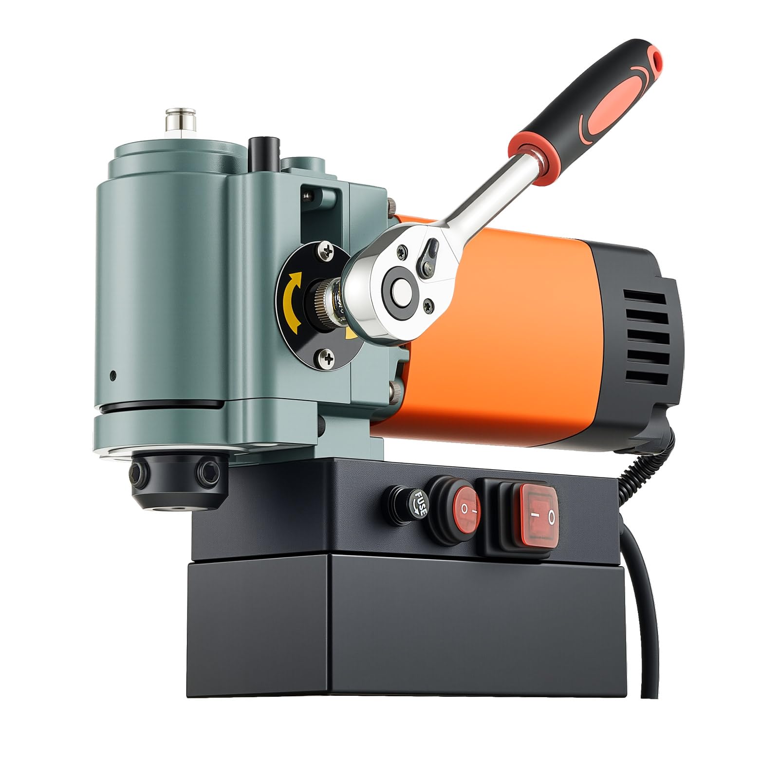 VEVOR Trapano a Colonna Magnetico a Basso Profilo 1300 W, Diametro di Foratura 35 mm, Potenza 10000 N, Trapano Magnetico Portatile con Attacco, per Superfici Metalliche, Fai-da-te