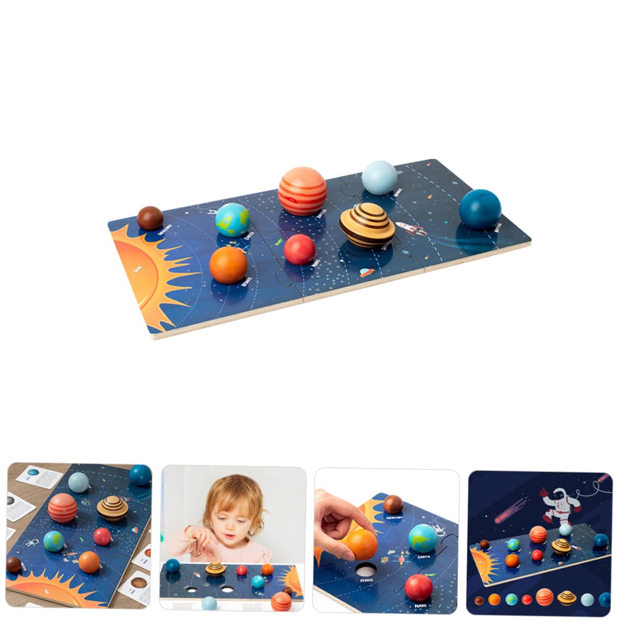Puzzle Pianeti del Sole in Legno, Gioco Educativo Bambini