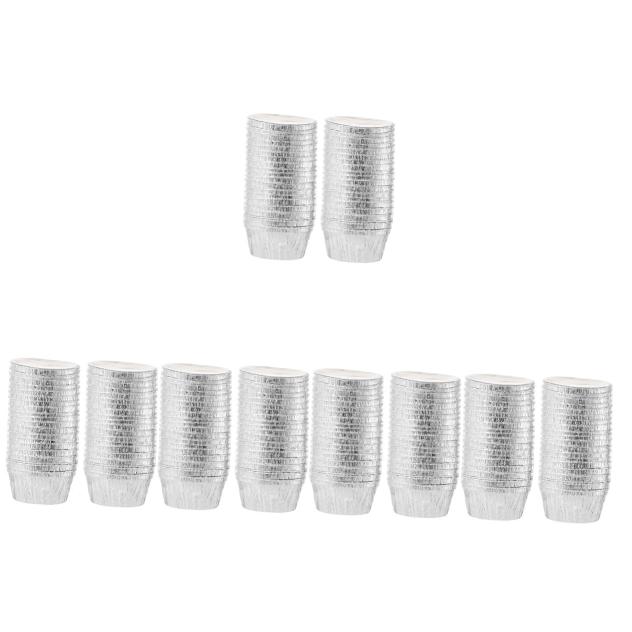 HEMOTON 200 Pcs Bozai Cake Tin Foil Cup Paper Cups with Lids Tray with Lid Baking Dish with Lid Cupcake Holders Cases Foil Muffin Mini Cake Pans with Lids Tin Foil Silver Pudding Liner
