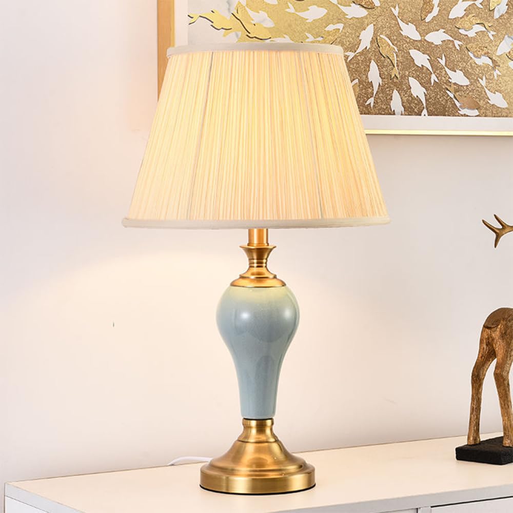 Contemporary Ceramic Table Lamp LED American Village Living Room Bedroom Study Villa Hotel Retro Creativity Bedside Desk Lamp (Style 19)