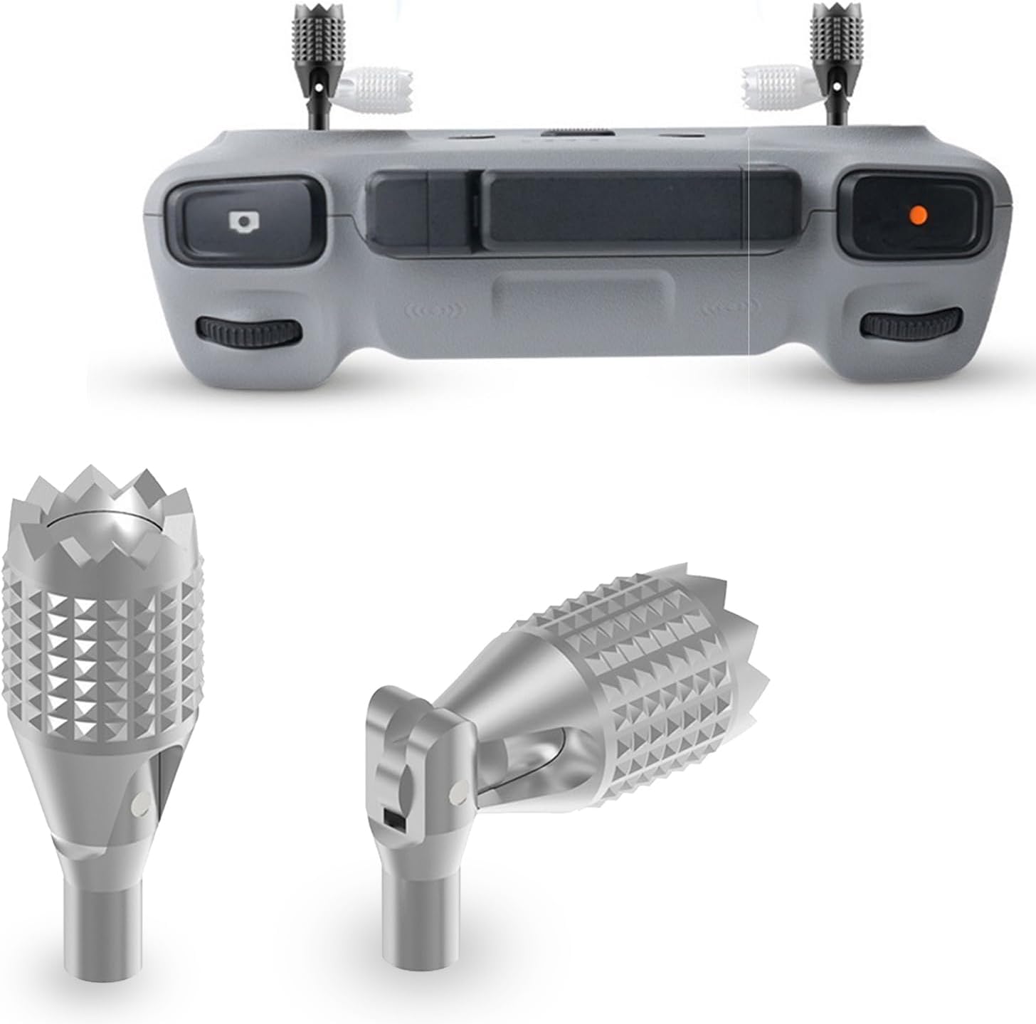 Foldable RC/RC2 Controller Joystick for DJI Mini 3 Pro/Mini 4 Pro/Air 3/Mavic 3, Retractable Aluminum Alloy Drone Control Thumb Sticks Replacement Accessories (Silver)