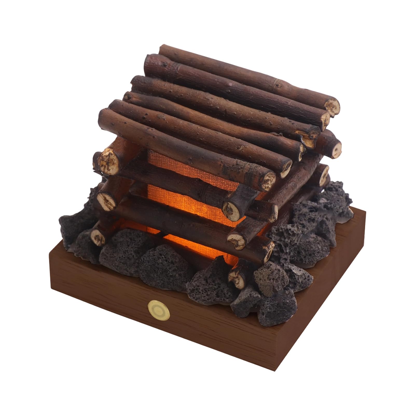 Kaeltsyn Rural LED Simulation Campfire Light Fireplaces Branches and Stones Materials with Immersive Sound Effects LED Flame Flicker