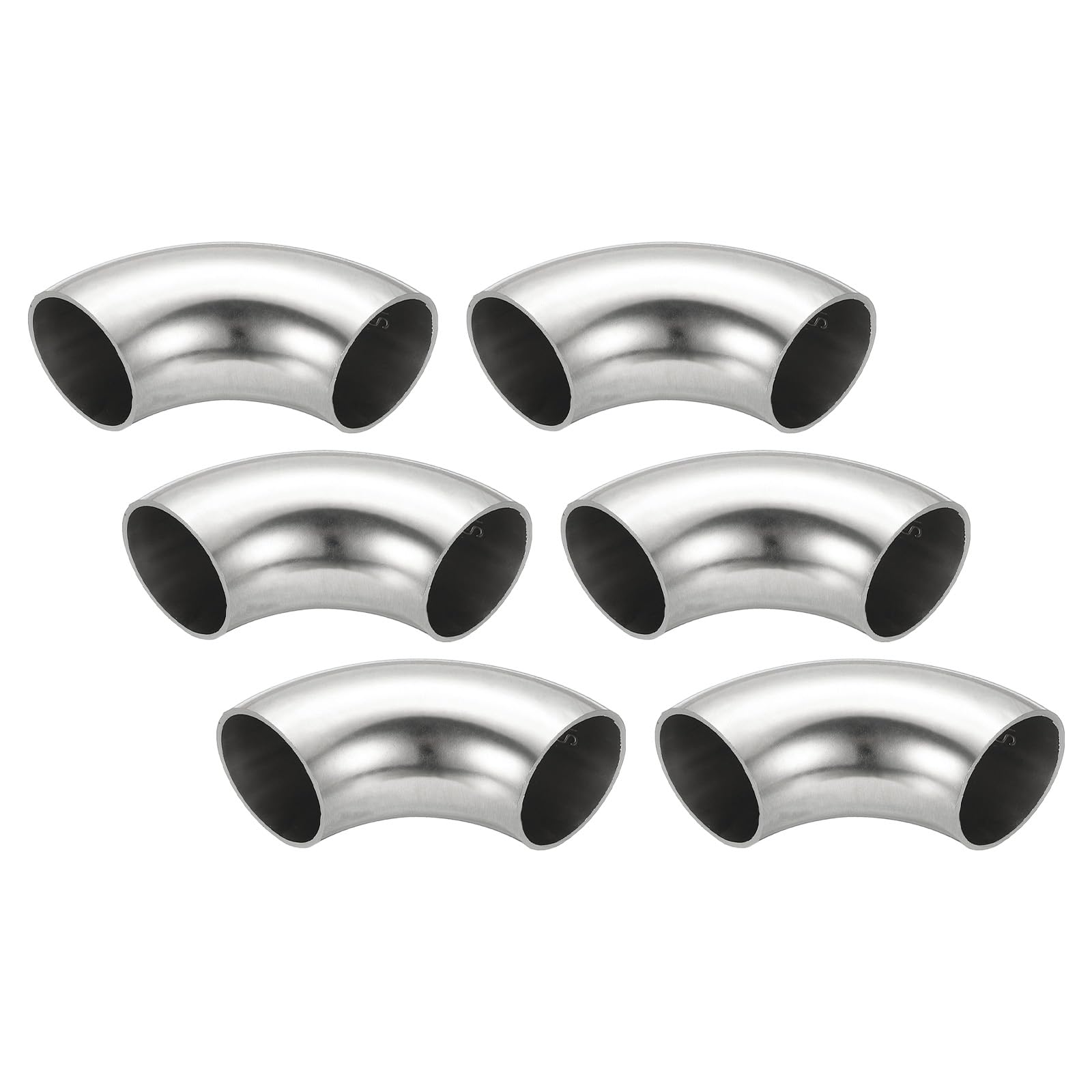 PATIKIL 6 piezas codo curvado con mandril 90 grados, 30mm diámetro exterior, codo escape acero, conector tubería escape, acero inoxidable 304 para tubería escape, barandilla escalera, HVAC