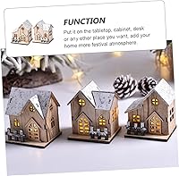 Vista 2 de Toyvian 2pcs Glow Cabin para Mesa De Madera Inacabada Casa de Navidad Mesa Centro de Mesa de Navidad Casas de Pueblo Adornamiento Pequeñas
