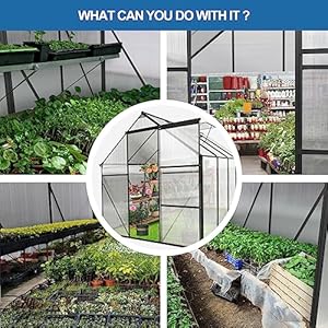 All-Season 6x8 FT Heavy-Duty Polycarbonate Greenhouse with Raised Base & Anchor System, Aluminum Walk-in Structure for Outdoor Backyard All Season 6×8 FT Heavy Duty Polycarbonate Greenhouse with Raised Base Anchor System Aluminum Walk in Structure for Outdoor Backyard