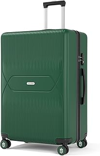 28 Inch Luggage, Expandable Suitcase Checked Luggage, PC Hard Case Luggage with TSA Lock Spinner Wheels YKK Zippers (Green)
