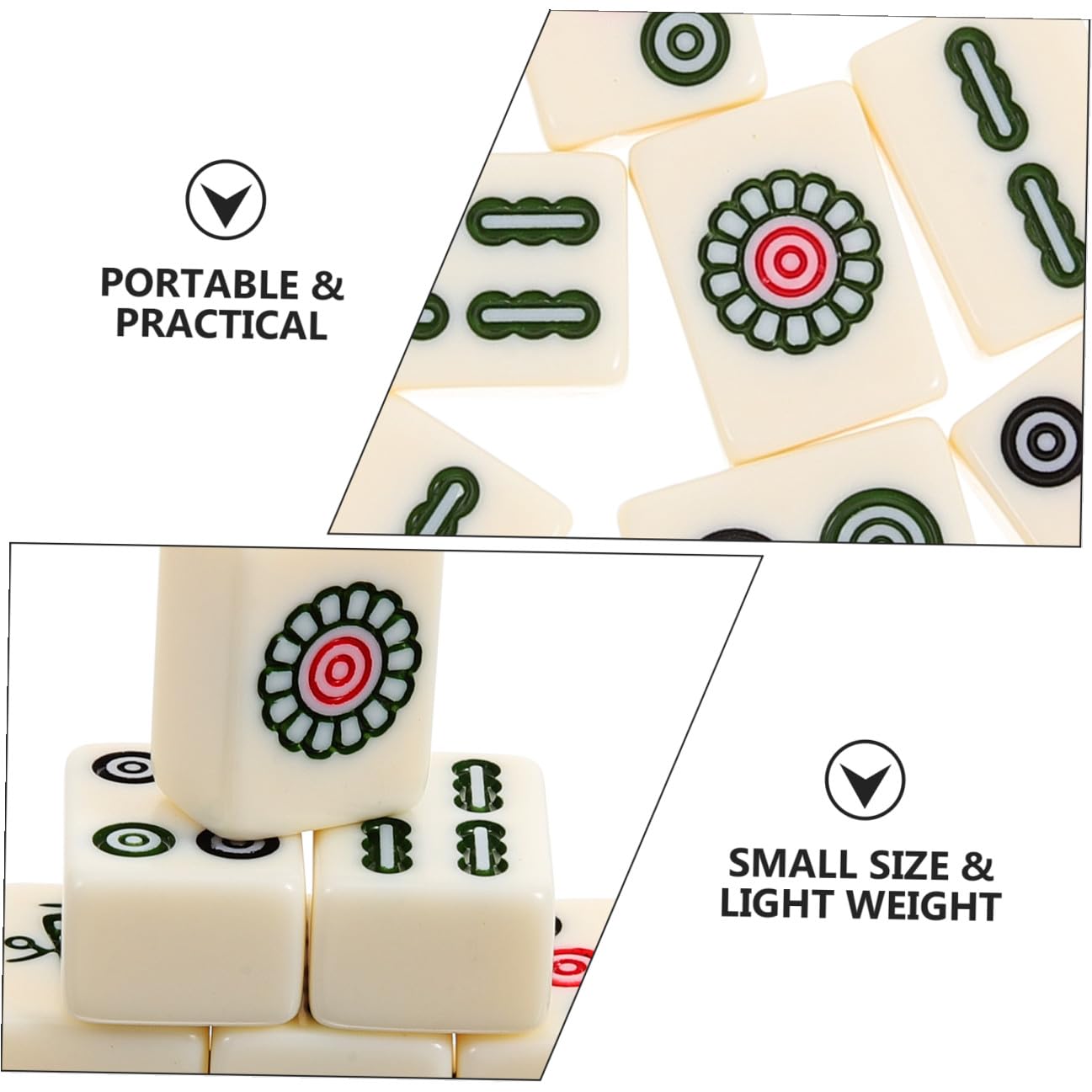 Mahjong Cinese Set Da Gioco Portatile Accessorio Per Gioco Da Tavolo Mini Kit Custodia Per Viaggi e Intrattenimento