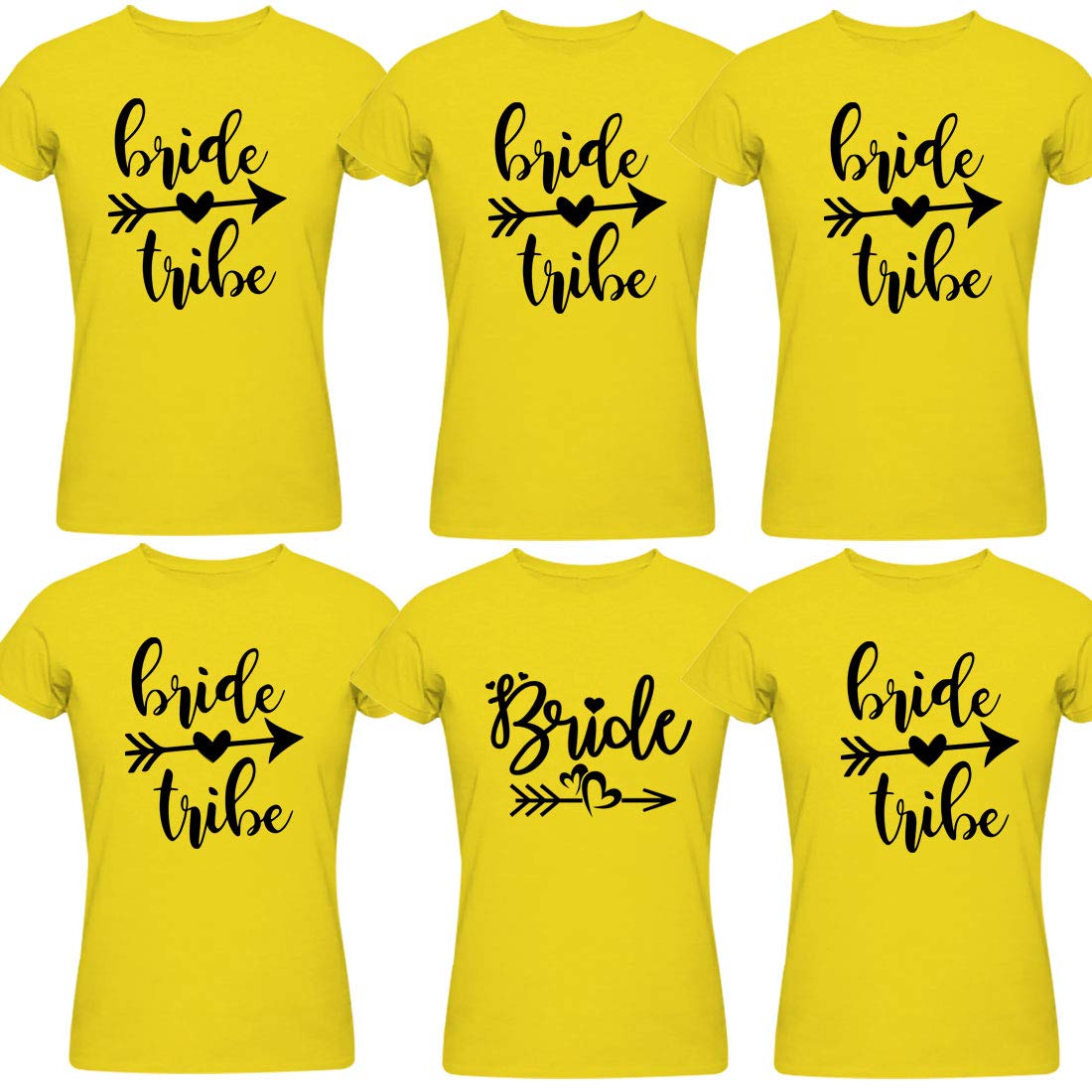 RAINBOWTEESBride Squad t-Shirts Set of 6 Tshirts for Women