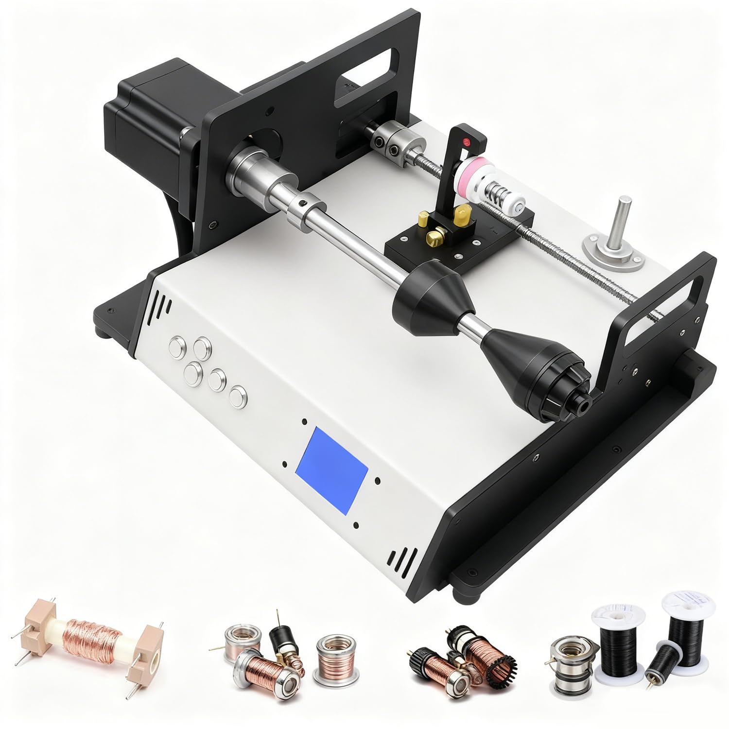 Bobina automatica 900 giri/min con contatore digitale e schermo LCD, allineamento automatico dei cavi per motori, lenza, filo smaltato e saldato (0,02-1,0 mm)