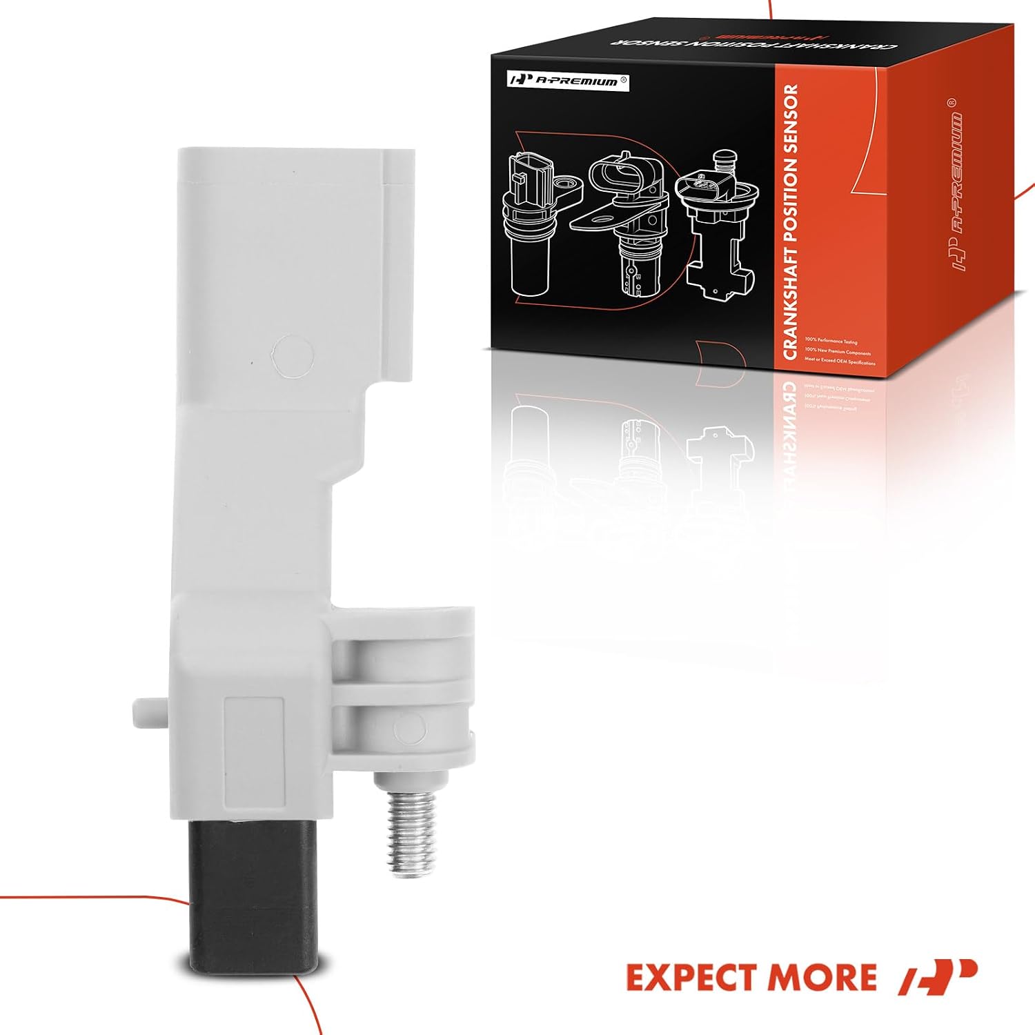 A-Premium Engine Crankshaft Position Sensor Compatible with Volkswagen Jetta 2005-2006, EuroVan 2006-2009, Bora 2008-2009, Crafter Van, CrossFox, SportVan, Vento, Replace# 036906433A