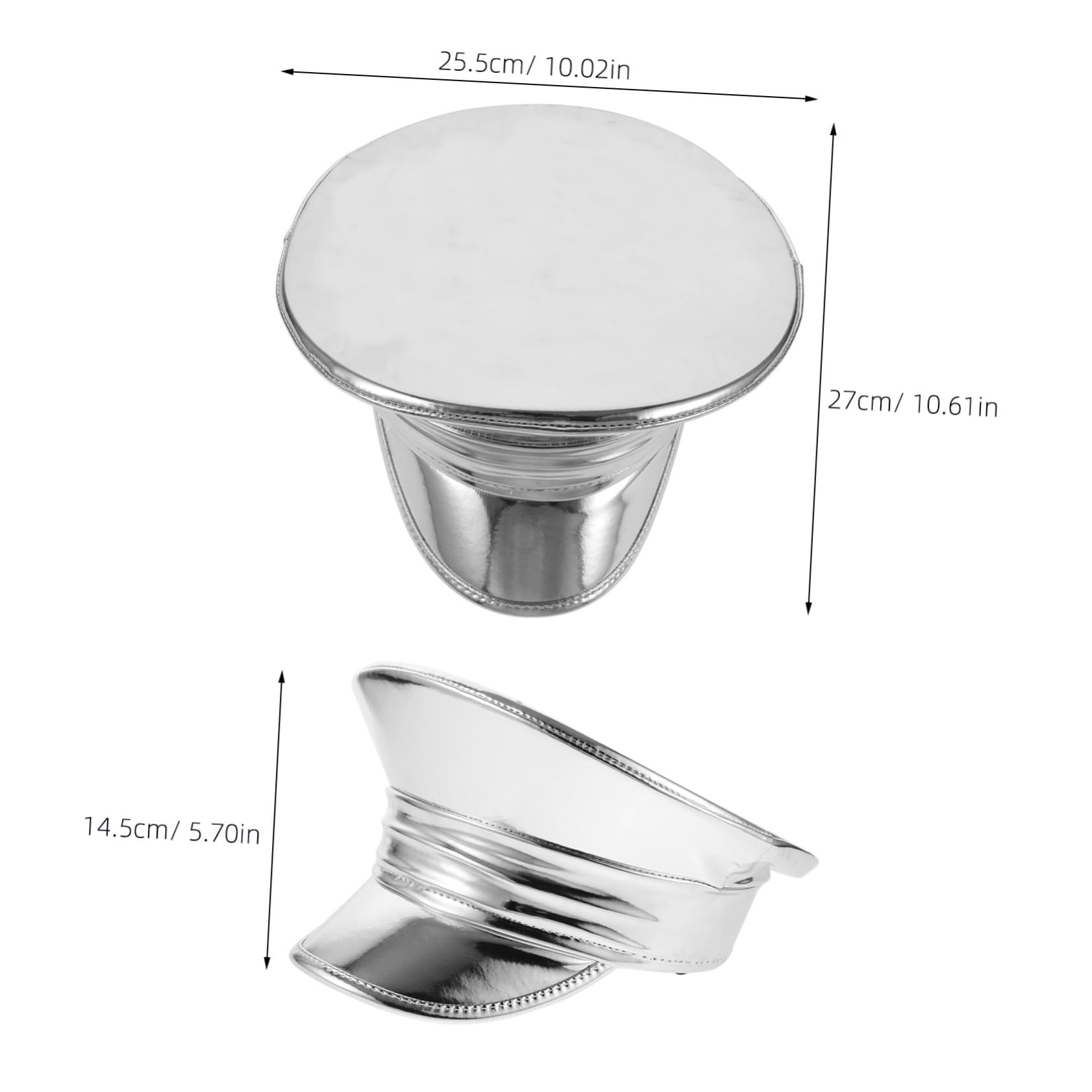 BESTYASH Stage Performance Beret Hat Women's Navy Hat Shiny Pu Leather for Parties French Style