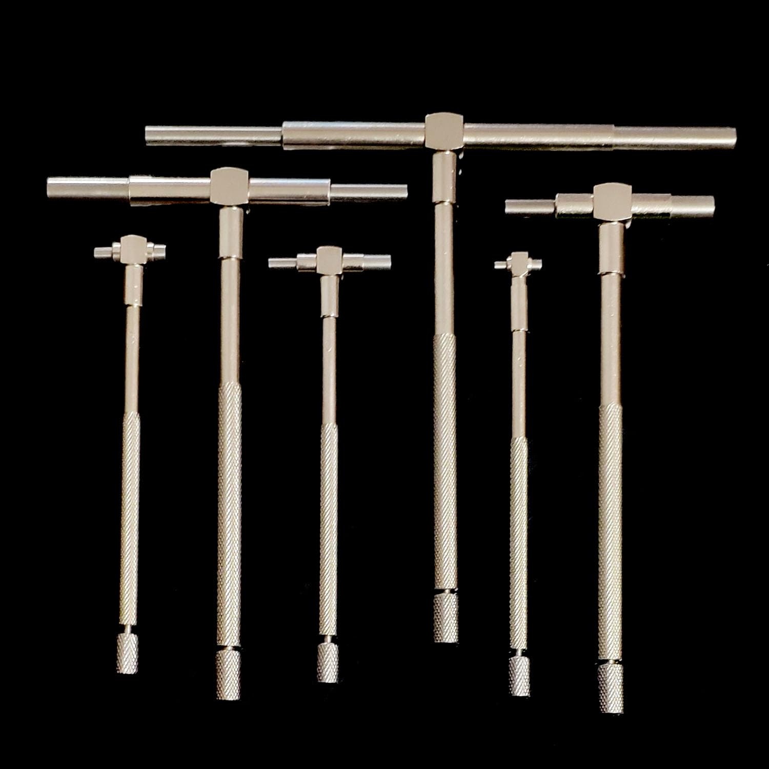 Hole Gauge Set 6 Pcs Telescoping Gage Set, 5/16" - 6" Range, T-Bore Hole Gauges w/Pouch, High Precision Telescopic Bore Gauge T-Gage Set (5/16" to 6")