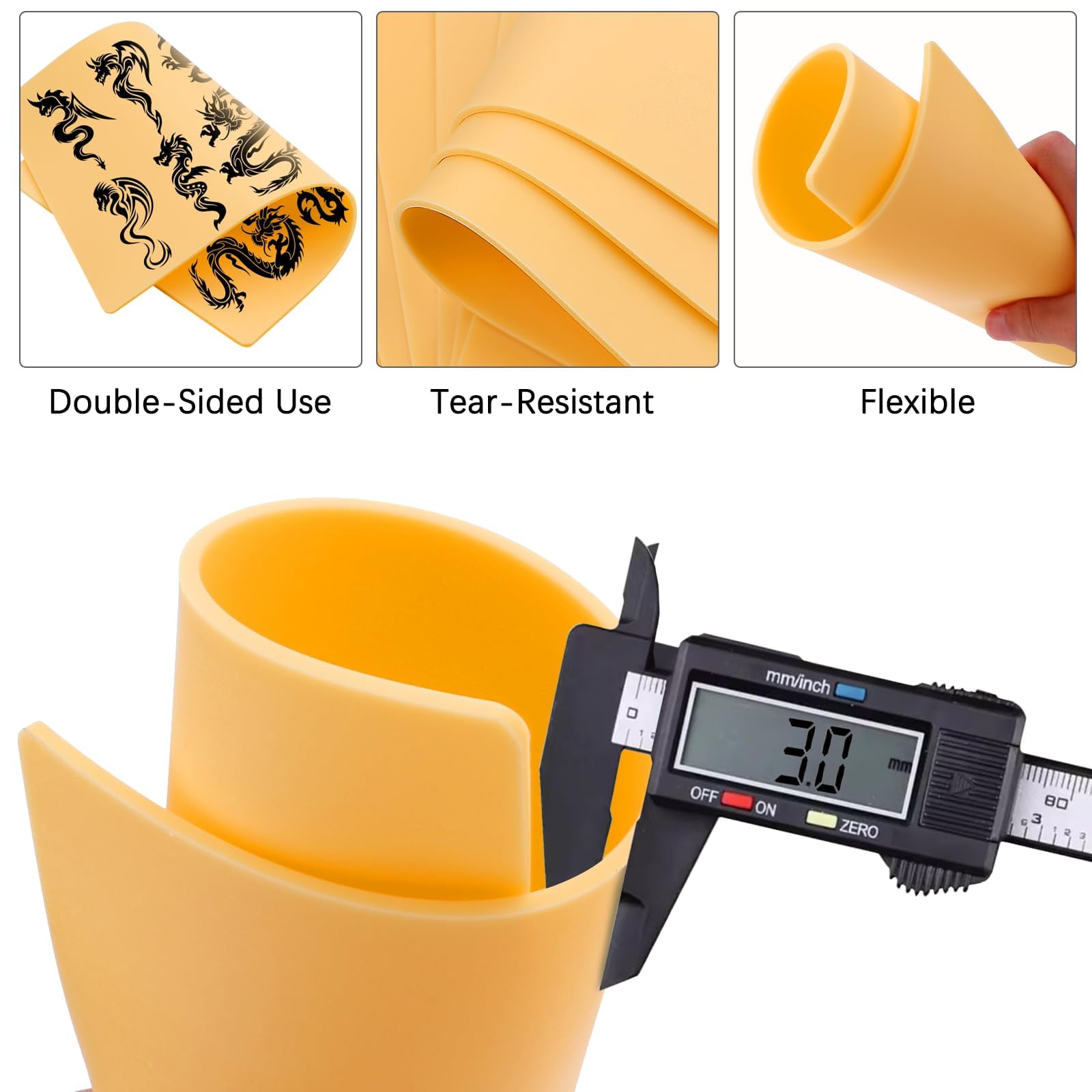 200 x 297 mm A4 Peau Synthétique Tatouage 3mm de Pratique 5 Pièces Fausse Peau Tatouage pour Débutants et Artistes Kit Tatouage Teint