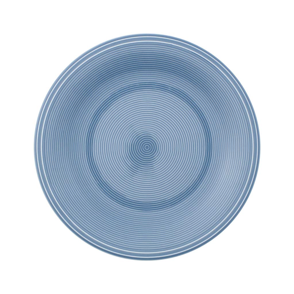 Villeroy & Boch Like. by Color Loop Horizon - Juego de platos hondos (23,1 cm de diámetro, 6 unidades, porcelana), diseño de rayas, color azul